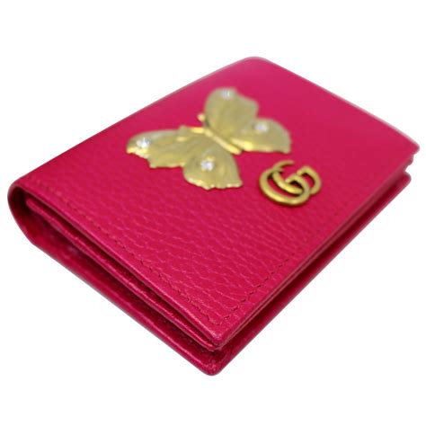 gucci leather card case wallet with butterfly|gucci front pocket wallet.